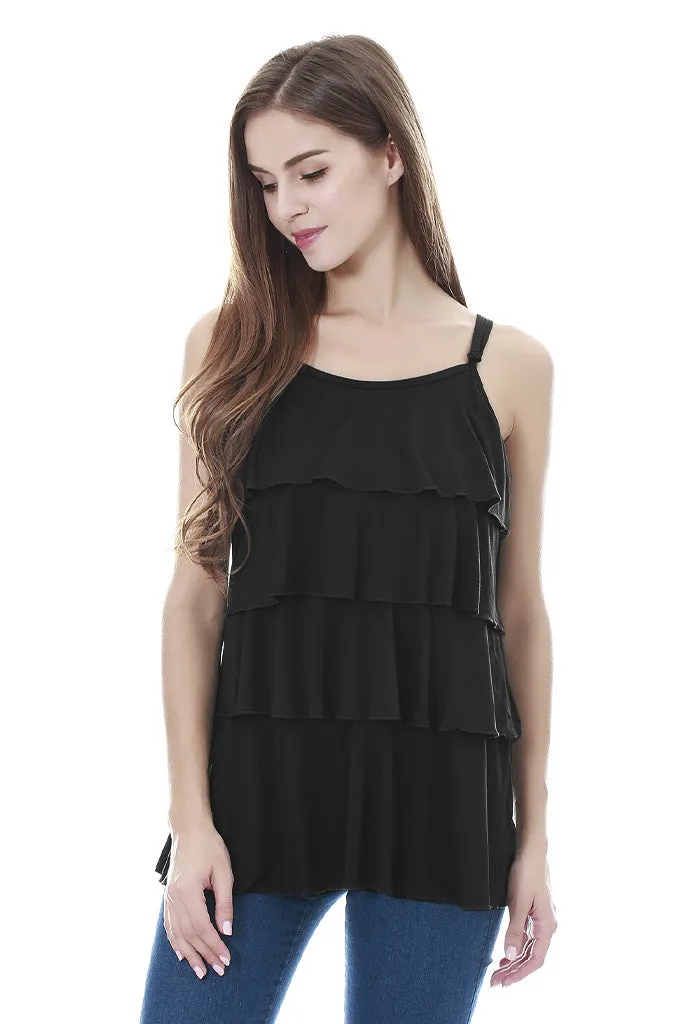 Smallshow Multi-layer Ruffle Nursing Cami