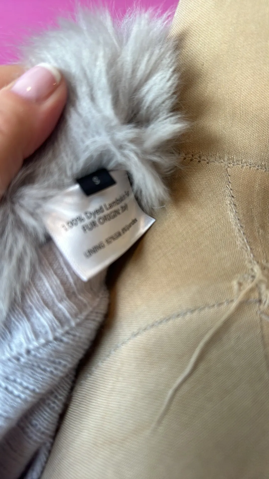 St. John Size S Gray Cashmere Blend Fur Trim Cardigan Sweater