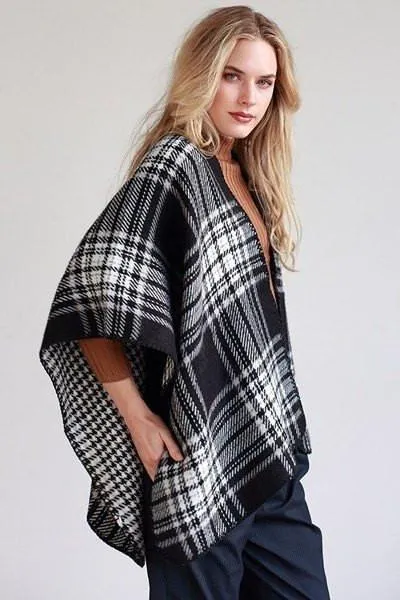 Tartan & Houndstooth Reversible Shawl