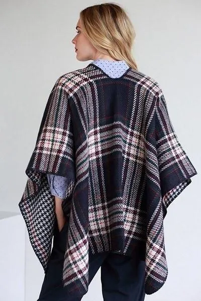 Tartan & Houndstooth Reversible Shawl