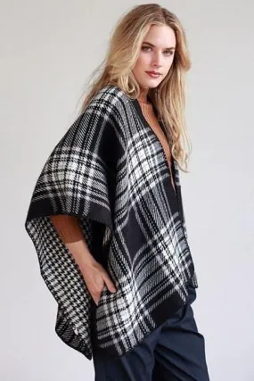 Tartan & Houndstooth Reversible Shawl