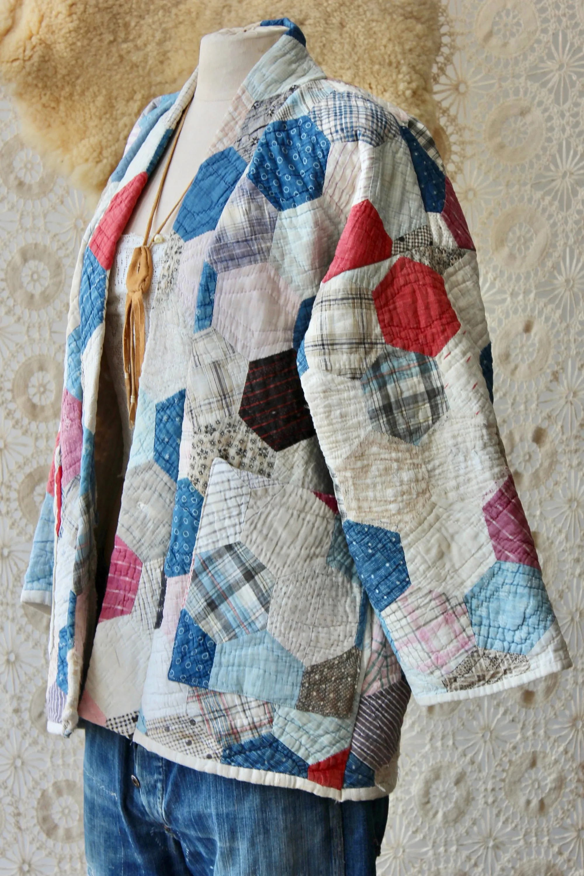 The Highlands Foundry Calico Octagon Quilt Coat THF144