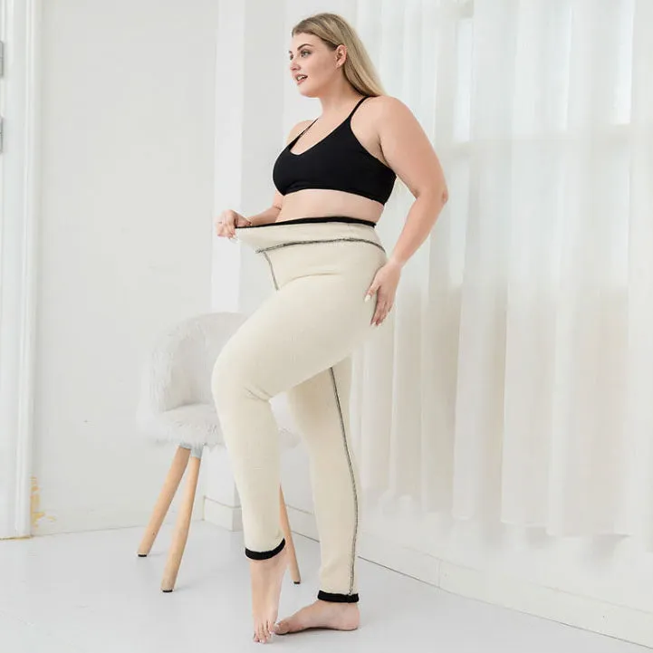 Thick Cashmere Leggings Fleece Lined Tights High Waist Stretchy Ladies Thermal Pants