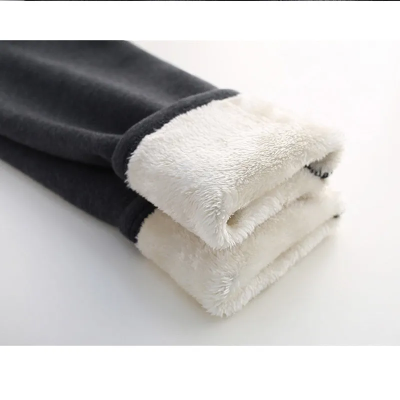 Thick Cashmere Leggings Fleece Lined Tights High Waist Stretchy Ladies Thermal Pants