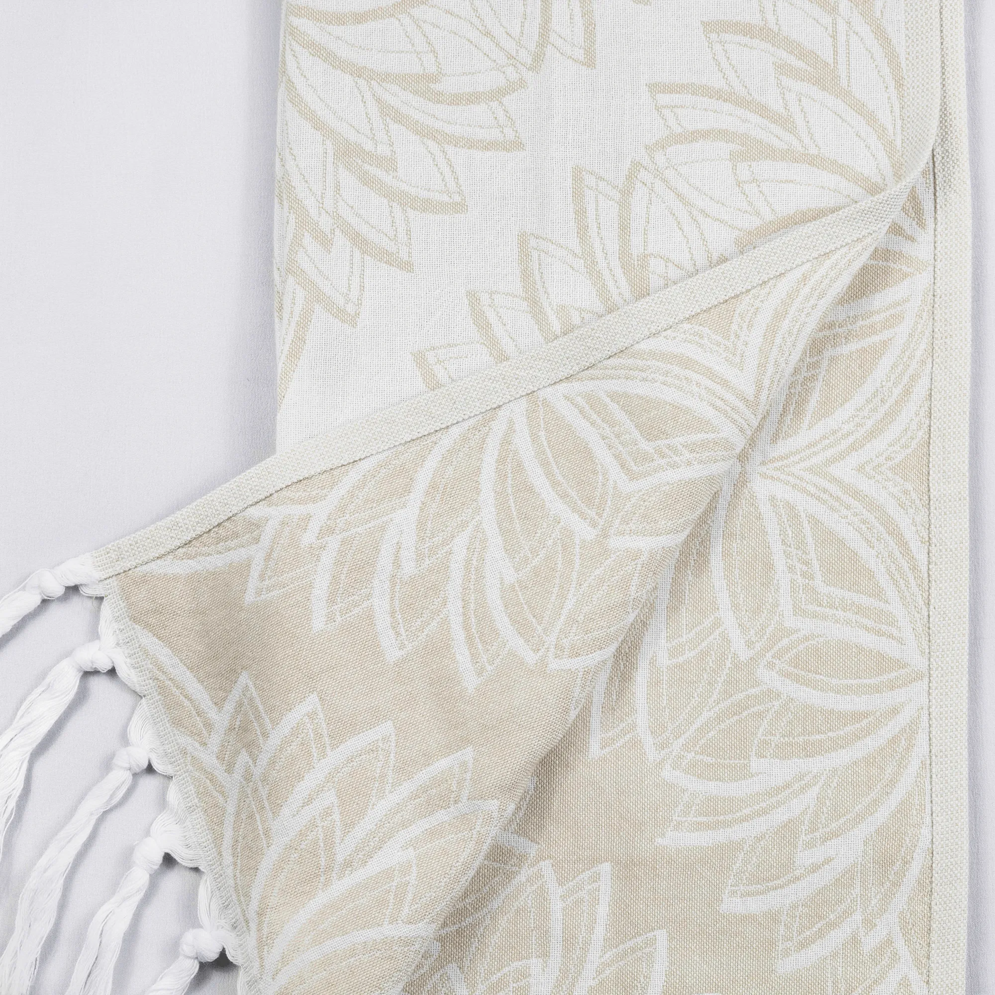 Turkish Cotton Towel Set / Horona in Oat   White