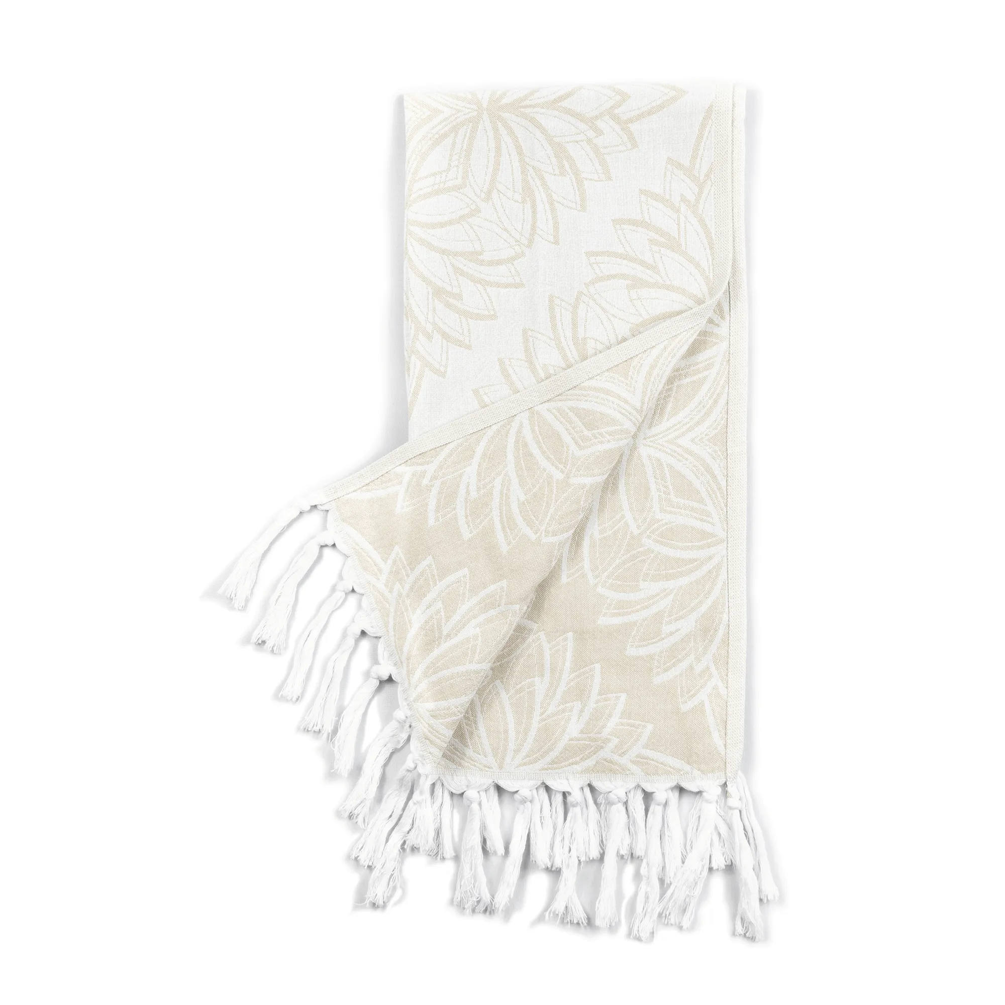 Turkish Cotton Towel Set / Horona in Oat   White