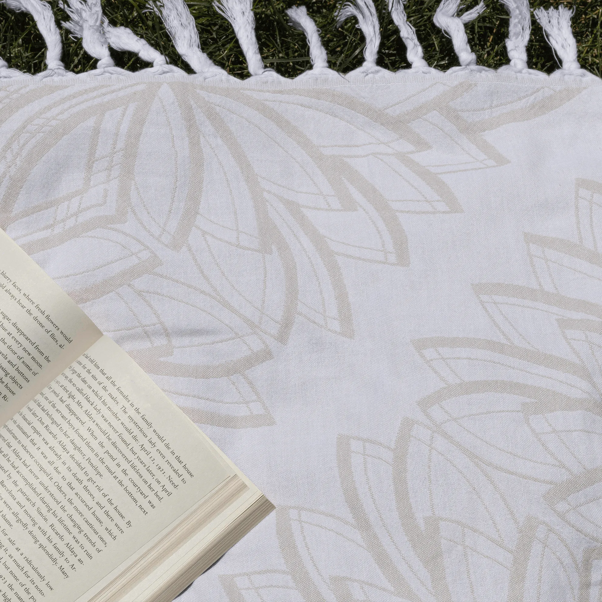 Turkish Cotton Towel Set / Horona in Oat   White