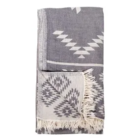 Turkish Towel : Geometric in Spanish Grey