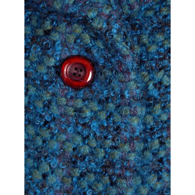 Turquoise Mohair Tweed Mollie Abrahamson Vintage Ladies Suit 1950s 43-26-36