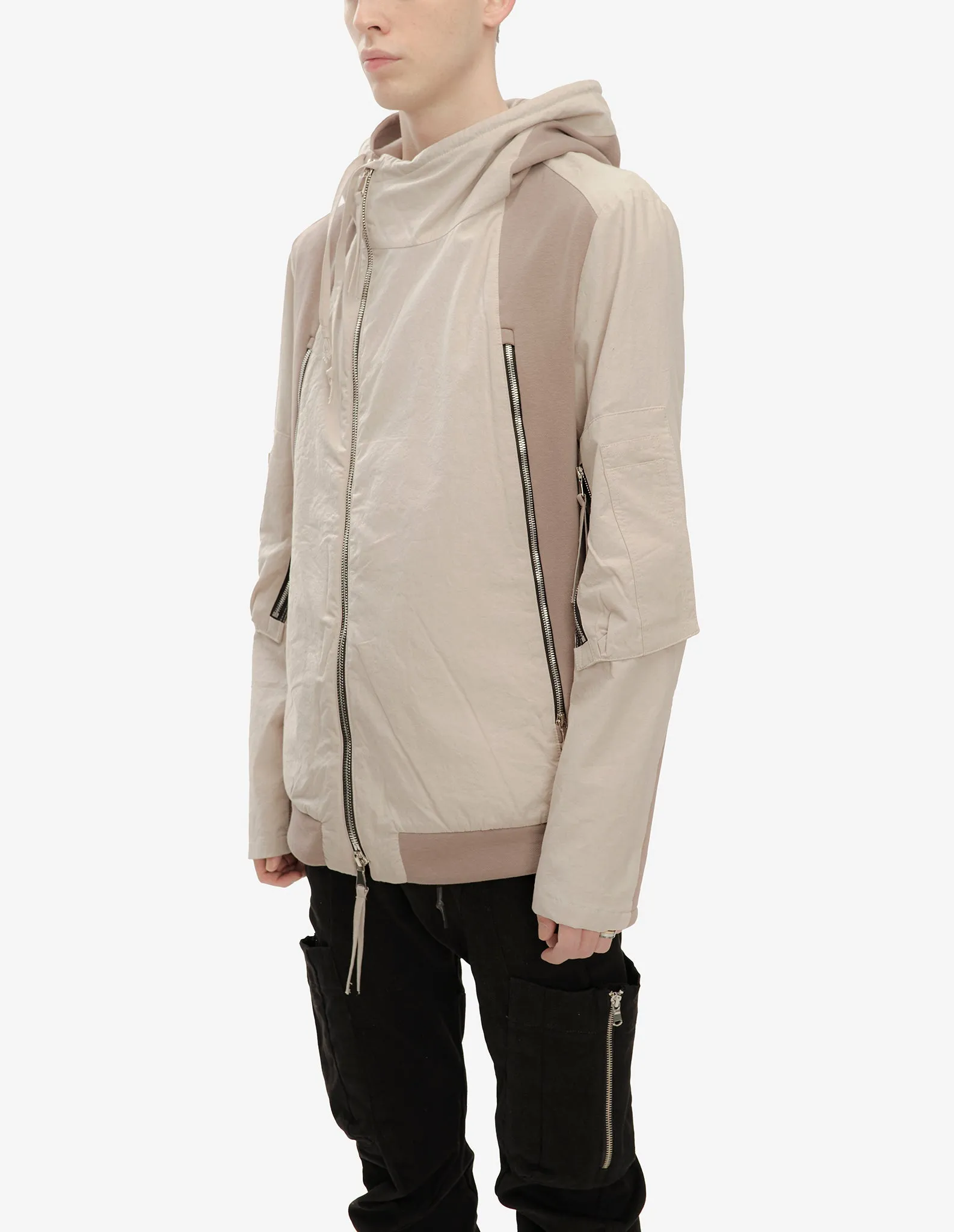 Two-Fabric Hooded Bomber