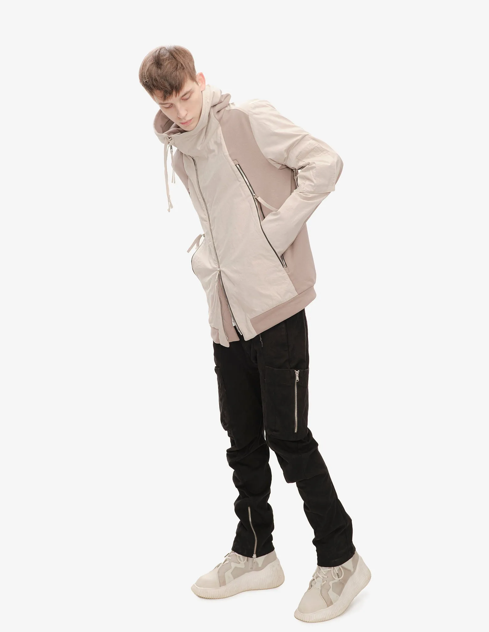 Two-Fabric Hooded Bomber