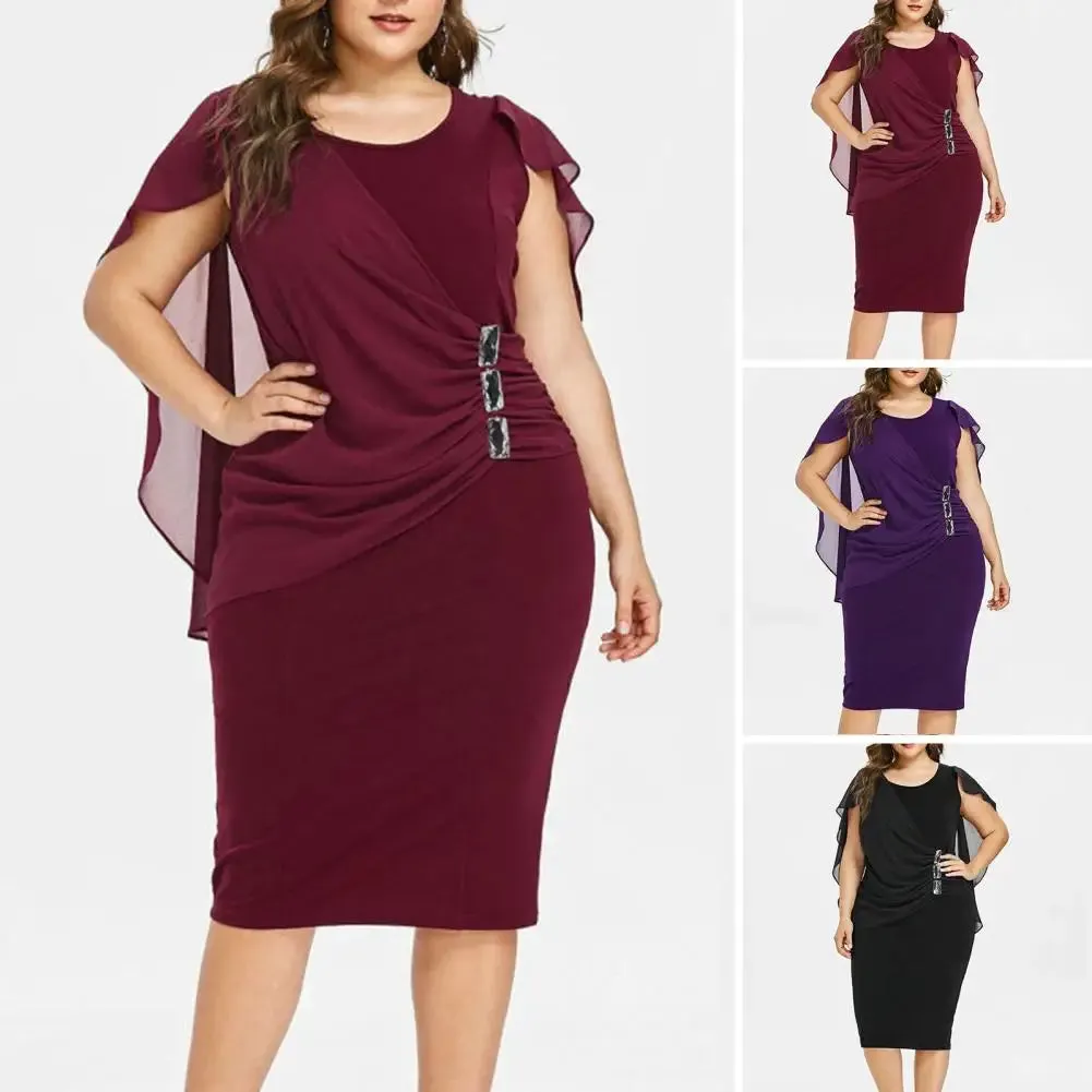 Uniwim Plus Size Party Dresses for Women 2024 Autumn Winter Emnroidry Evening Midi Dress Fashion Flare Sleeve Elegant Dress 3XL 4XL5XL