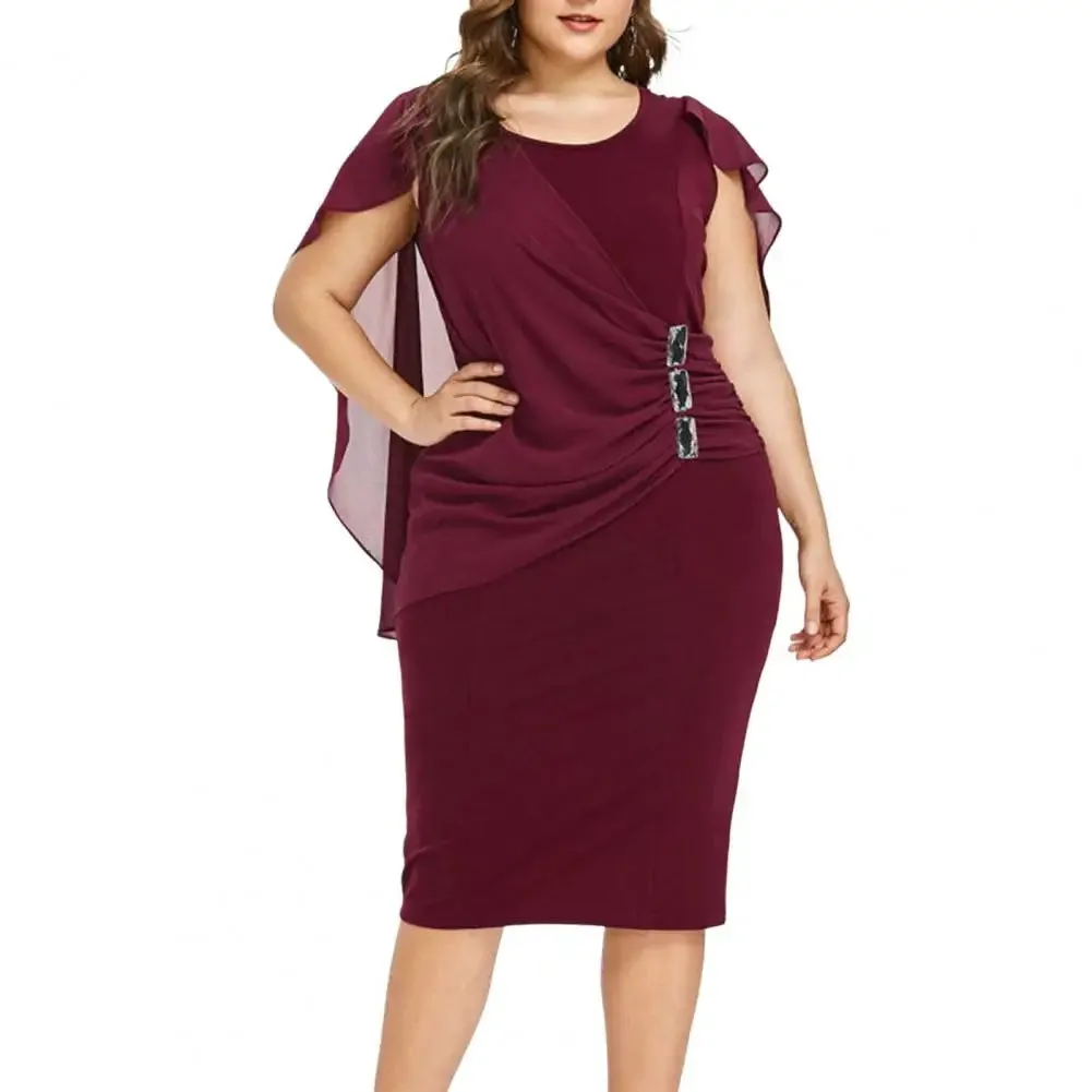 Uniwim Plus Size Party Dresses for Women 2024 Autumn Winter Emnroidry Evening Midi Dress Fashion Flare Sleeve Elegant Dress 3XL 4XL5XL