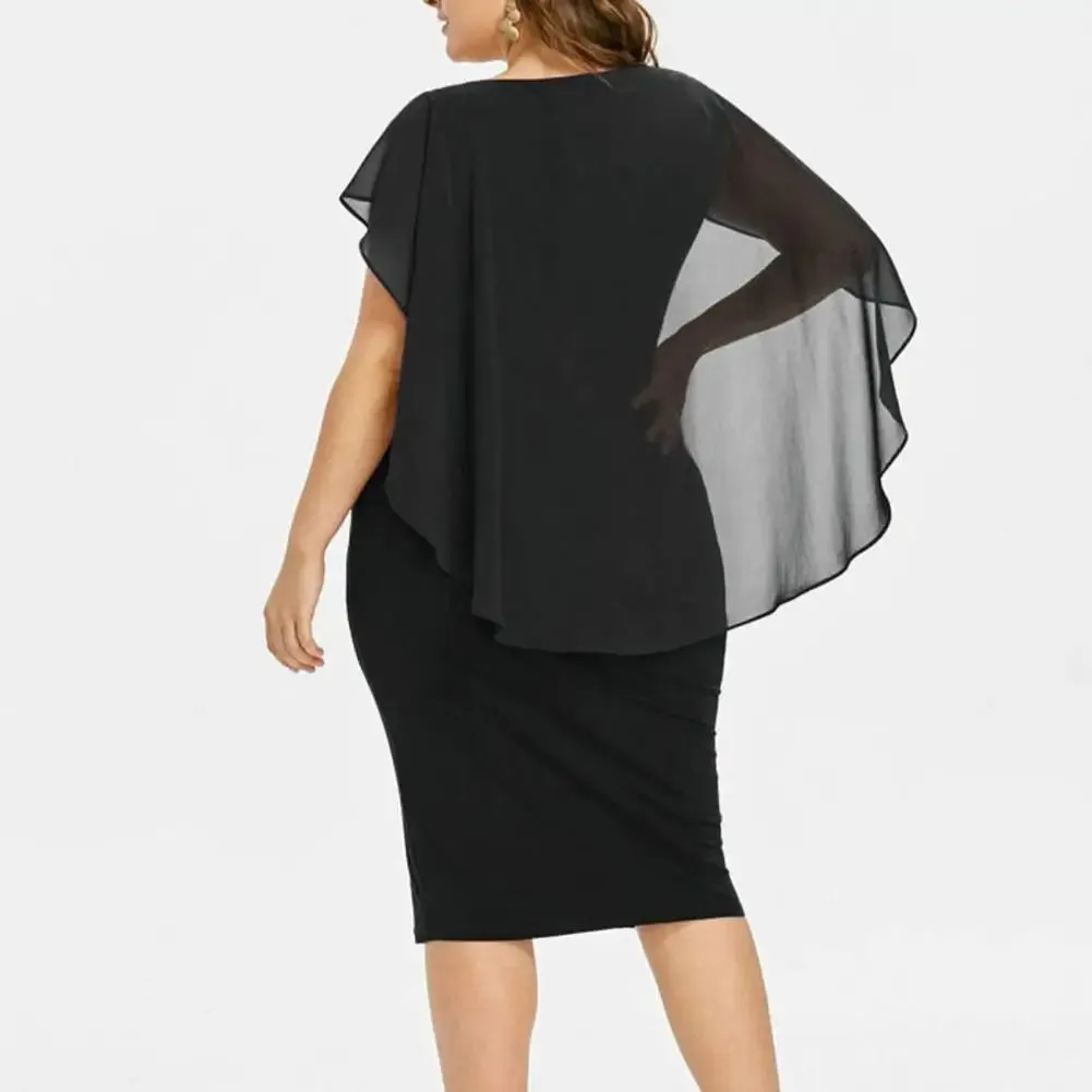 Uniwim Plus Size Party Dresses for Women 2024 Autumn Winter Emnroidry Evening Midi Dress Fashion Flare Sleeve Elegant Dress 3XL 4XL5XL