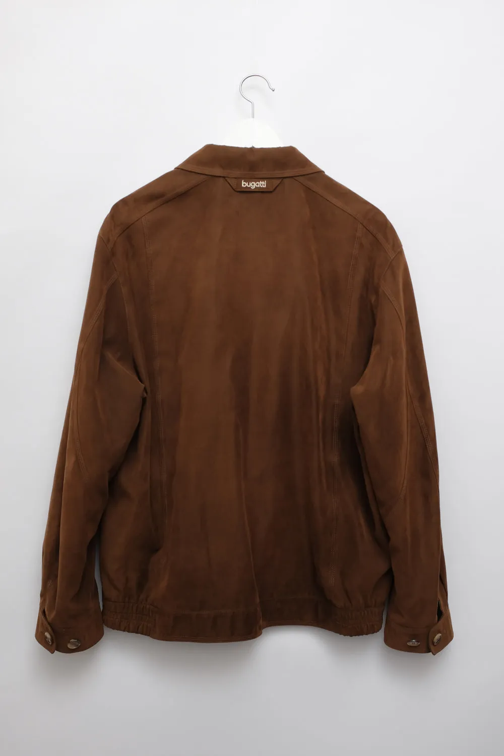 VINTAGE BROWN FAUX VEGAN SUEDE BOMBER JACKET