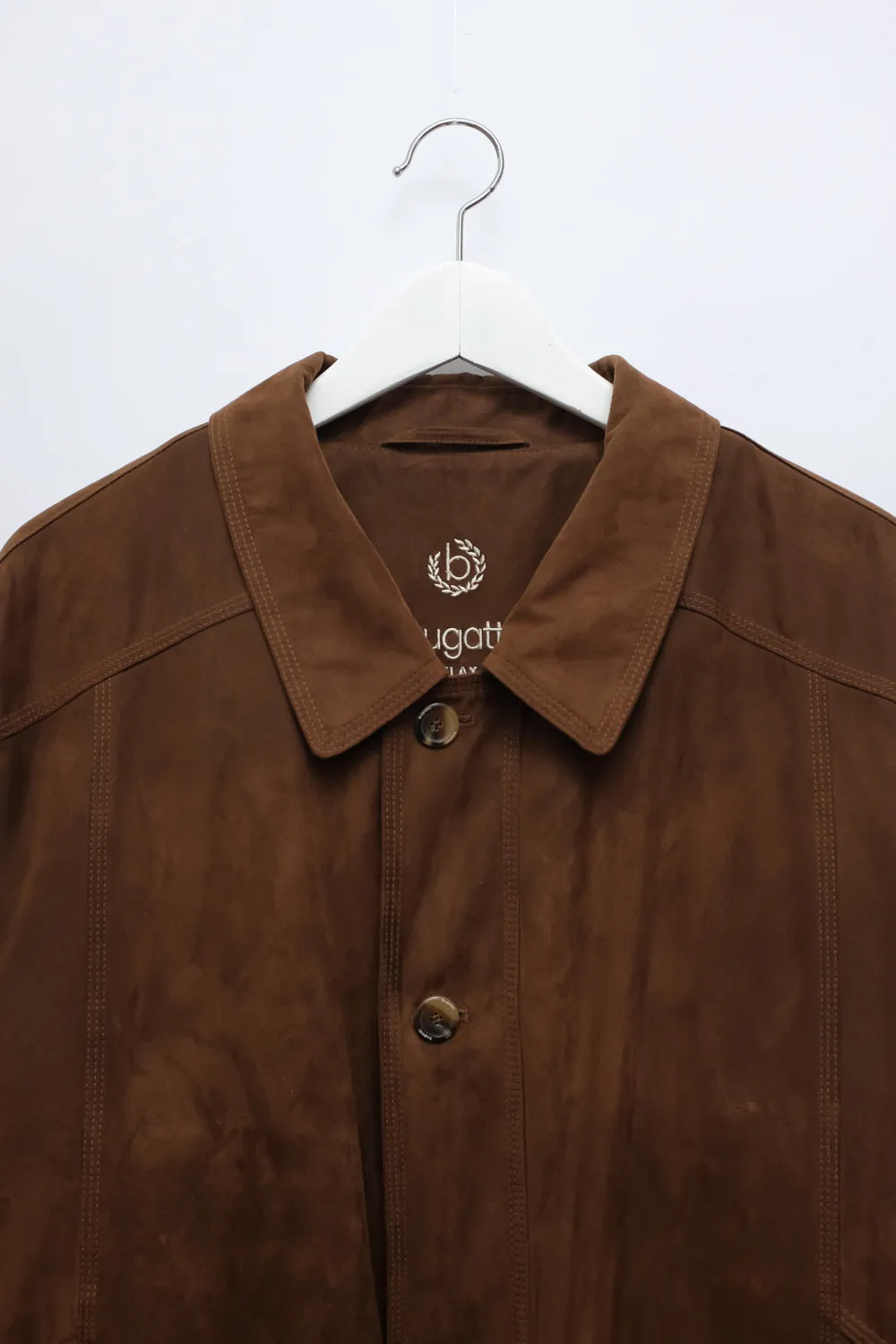 VINTAGE BROWN FAUX VEGAN SUEDE BOMBER JACKET