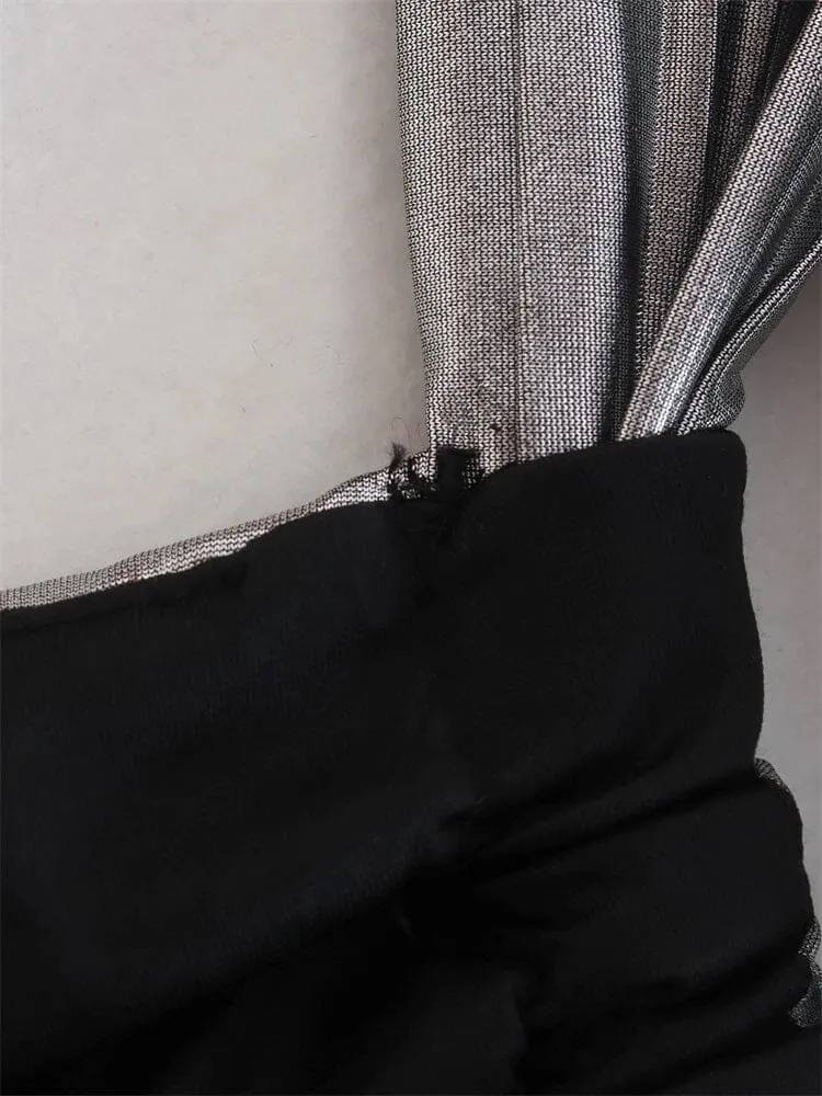 Women Asymmetrical One Off Shoulder Corset Cropped Top