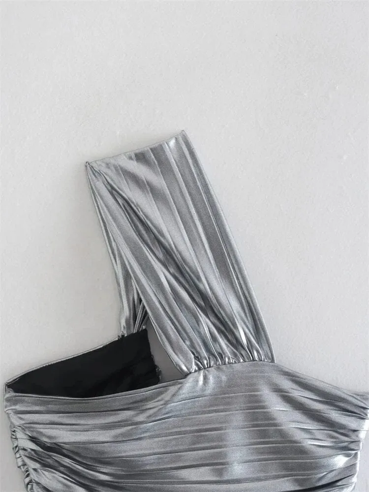 Women Asymmetrical One Off Shoulder Corset Cropped Top