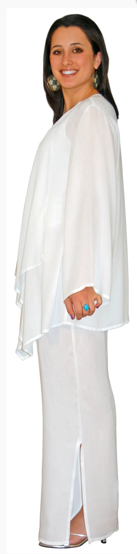 Women’s 2X 100% Rayon Waterfall Kimono Jacket in ‘Teal Gold’