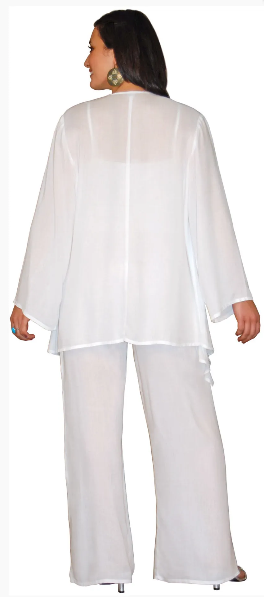 Women’s 2X 100% Rayon Waterfall Kimono Jacket in ‘Teal Gold’