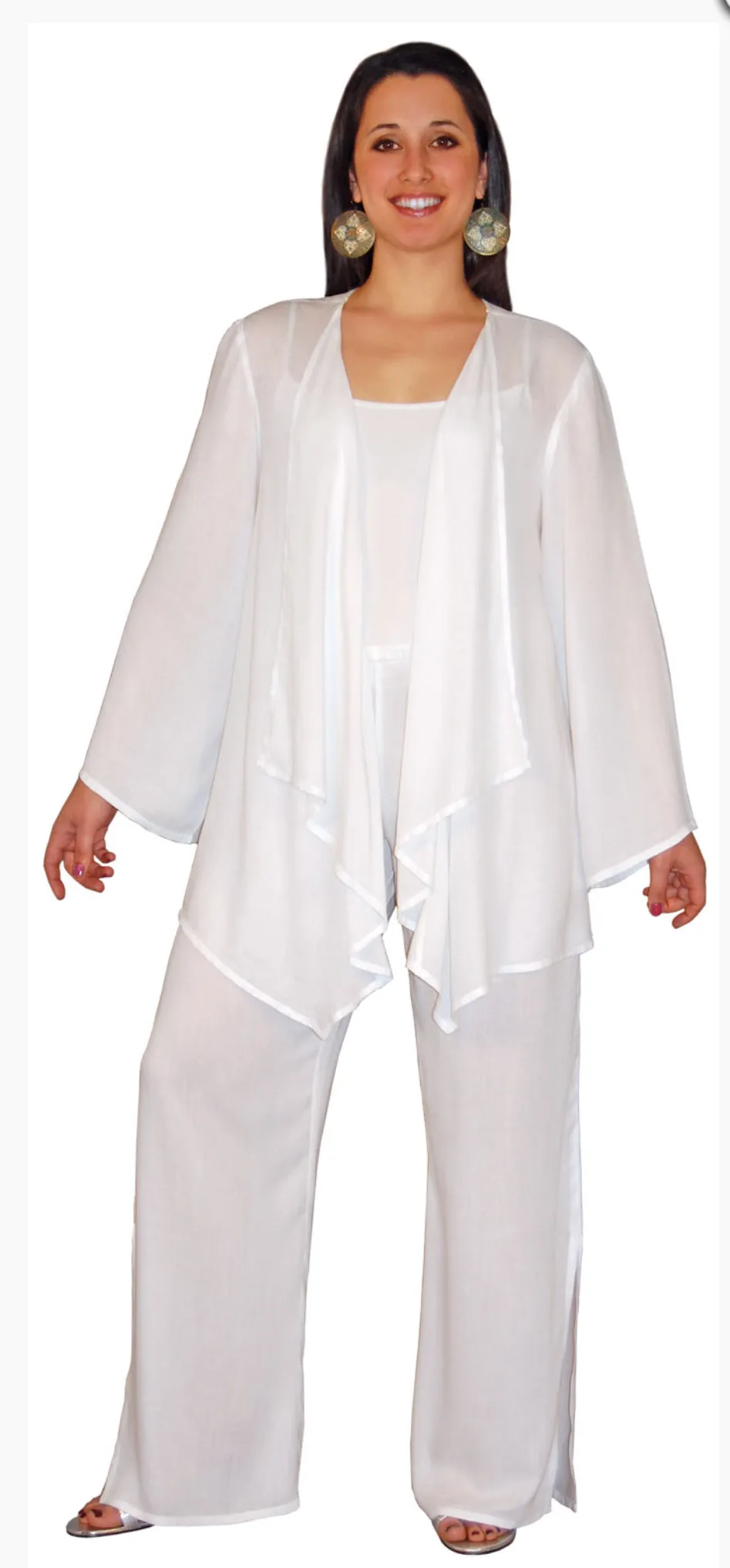 Women’s 2X 100% Rayon Waterfall Kimono Jacket in ‘Teal Gold’