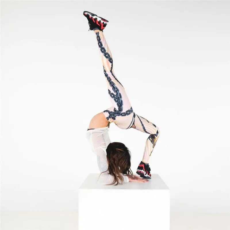 Women's Comic Cartoon 3D Printing Trousers High Stretch GJeggings Punk Rock Leggins Disco Pants High Waist Fitness Leggings