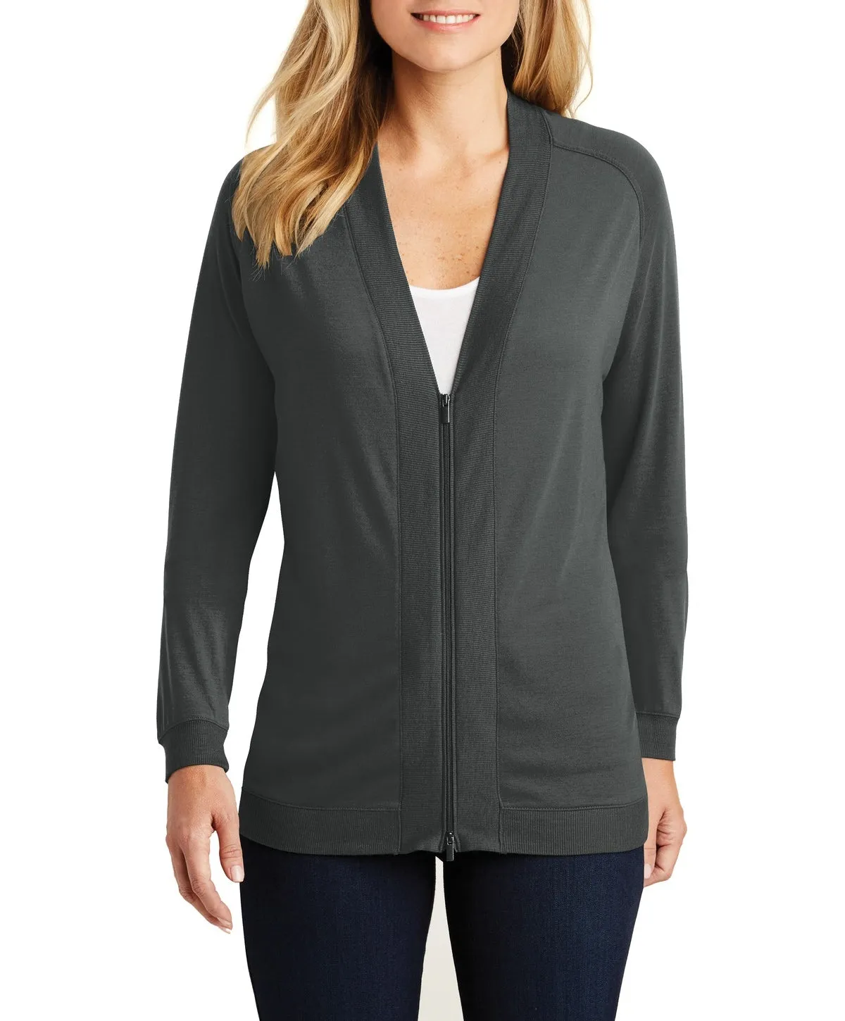 Women's Zip-Up Long Sleeve Concept Bomber Cardigan
